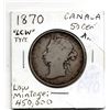 1870 LCW FIFTY CENT CANADA FIRST YEAR
