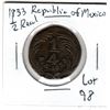1833 REPUBLIC OF MEXICO ¼ REAL
