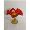 Image 2 : red and yellow candy dish on pedestal 6.5x6"