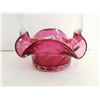 Image 2 : vintage cranberry glass basket with clear handle