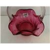 Image 4 : vintage cranberry glass basket with clear handle