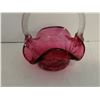 Image 5 : vintage cranberry glass basket with clear handle