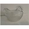 Image 3 : large clear glass hen on the nest 7x4.5x5"H
