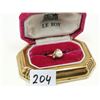 Image 1 : 10 gold ring w/ pearl inside old box - 2.2g
