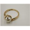 Image 4 : 10 gold ring w/ pearl inside old box - 2.2g