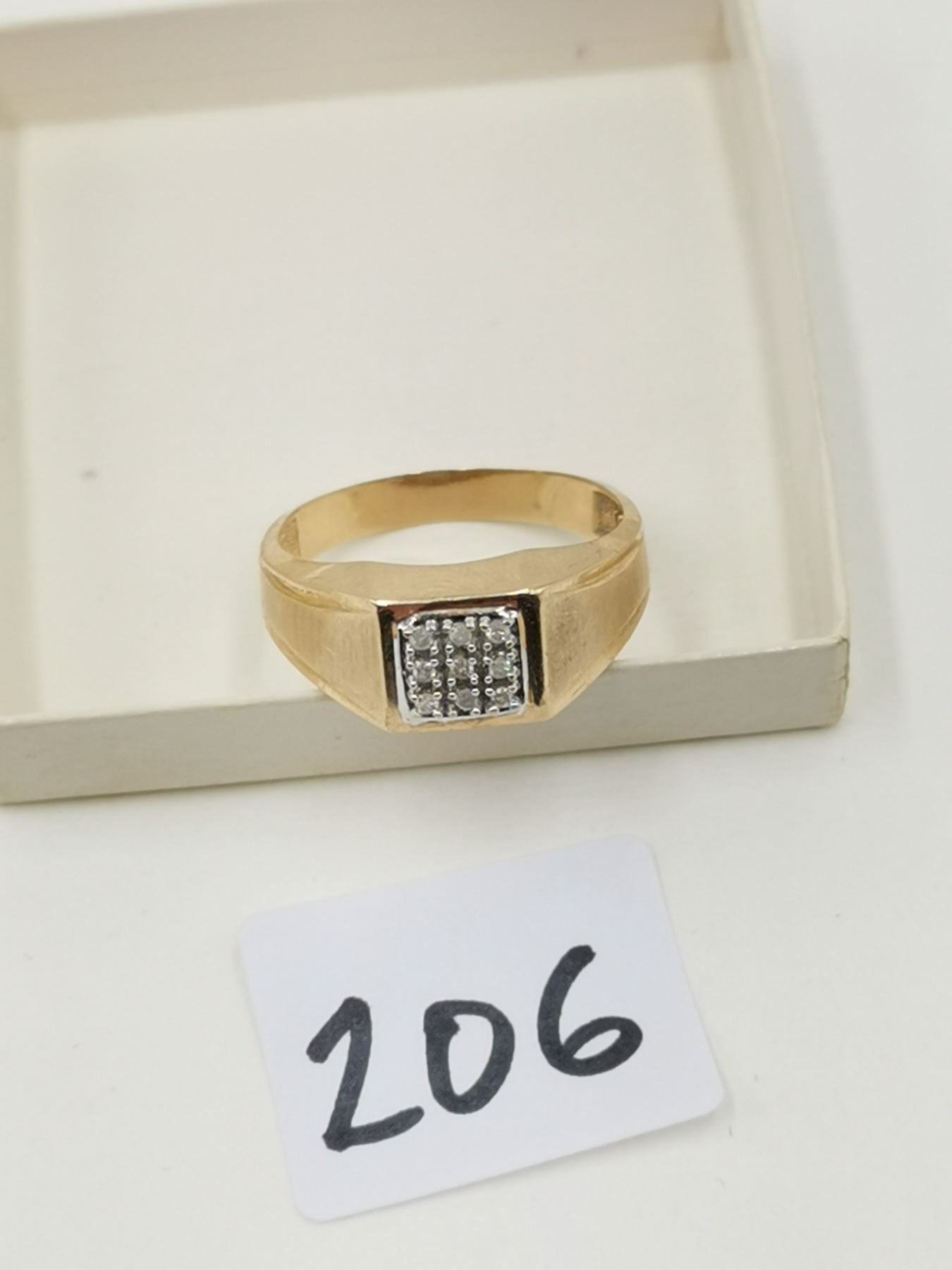 10k men's gold ring w/ 9 diamonds - 3g - Schmalz Auctions