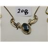 Image 2 : gold filled 12K necklace earring set w/ black diamonds - 8g