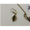 Image 5 : gold filled 12K necklace earring set w/ black diamonds - 8g