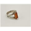 Image 4 : sterling silver ring w/ orange stone