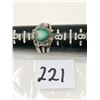 Image 1 : handmade sterling silver ring w/ green stone