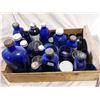 Image 1 : lot of blue glass jars and bottles