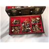 Image 3 : wooden jewelry box with contents
