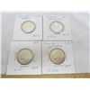 Image 1 : 4 Silver Quarters 1954,1955,1956,1957