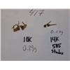 Image 1 : 2 PAIRS OF GOLD EARINGS BLUE STONES, 10KT AND 14KT