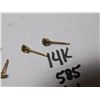 Image 5 : 2 PAIRS OF GOLD EARINGS BLUE STONES, 10KT AND 14KT