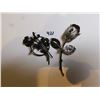 Image 1 : 2 VINTAGE ROSE SHAPED BROACHES ONE IS STERLING
