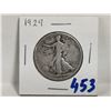 Image 1 : 1929 silver half dollar, walking liberty