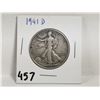 Image 1 : 1941-D silver half dollar, walking liberty