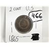 Image 1 : 1865 USA 2 cent coin