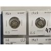 Image 2 : four USA silver dimes - 1923, 1926, 1927, 1928