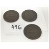Image 1 : three old Australian coins - one penny, 1919, 1920, 1927