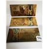 Image 1 : three gold plated fantasy bills