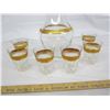Image 2 : Vintage Glass Alcohol Decanter with 6 Glasses