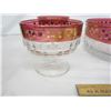 Image 4 : Vintage Cranberry Flash Ware Dishes 5 Pieces