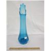 Image 1 : Unsigned Glass Vase Blue 17 inches High Good Condition