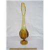 Image 1 : Amber Unsigned Viking Glass Swung Large Vase 19 inches Tall Good Condition