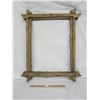 Image 7 : Large Antique Hand Carved Tramp Art Picture Frame Rare