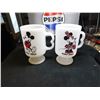 Image 1 : VINTAGE MICKEY AND MINNIE MOUSE, B HANDLED MILK GLASS MUGS