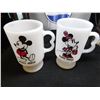 Image 2 : VINTAGE MICKEY AND MINNIE MOUSE, B HANDLED MILK GLASS MUGS