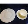 Image 2 : VINTAGE DOMINION GLASS TEACUP, SAUCER AND PLATE, YELLOW