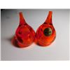 Image 1 : GUZZINI ITALY TEAR DROP LUCITE SALT AND PEPPER SHAKERS, ORANGE