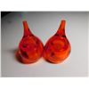 Image 3 : GUZZINI ITALY TEAR DROP LUCITE SALT AND PEPPER SHAKERS, ORANGE