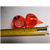 Image 5 : GUZZINI ITALY TEAR DROP LUCITE SALT AND PEPPER SHAKERS, ORANGE