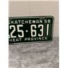 Image 3 : 1956 sask license plate