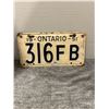 Image 1 : 1957 3 digit ontario license plate