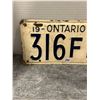 Image 2 : 1957 3 digit ontario license plate