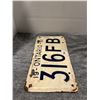 Image 4 : 1957 3 digit ontario license plate