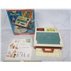 Image 1 : Vintage Fisher Price Play Desk with box of Accessories