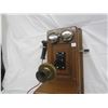 Image 3 : Antique Oak Wooden Wall Phone Has Magneto Inside