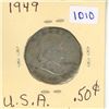 Image 1 : 1949 U.S.A 50 Cent Coin.