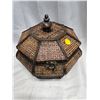 Image 1 : BASKET WITH LOCK (21CM X 23 CM) WITH 2 LEATHER PIECES INSIDE.