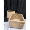Image 2 : WICKER OTTOMAN WITH STORAGE 34CM X 34CM X 32CM)