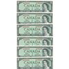 Image 1 : 1954 (6) CANADIAN 1$ BILLS-CONSECUTIVE/0750824-29