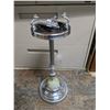 Image 1 : chrome floor ashtray- with ship and glass base 30" tall - damaged, can be repaired