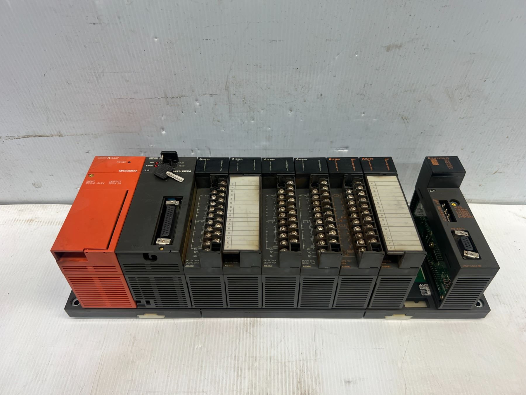 Mitsubishi Rack w/Power Supply & Modules as Pictured - BTM Industrial