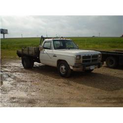 DODGE RAM 350 S/A FLATBED TRUCK, s/n 1B6ME3687MS278944:
